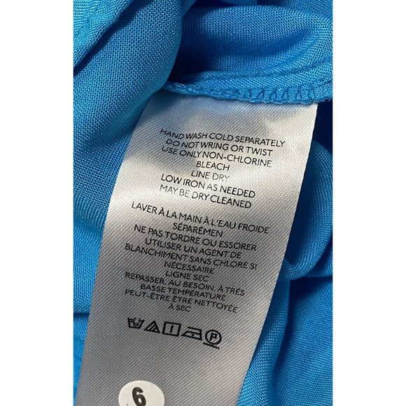 Anthropologie Sz S Dress The Somerset Maxi Eyelet turquoise Blue Tiered V-neck - Picture 6 of 16